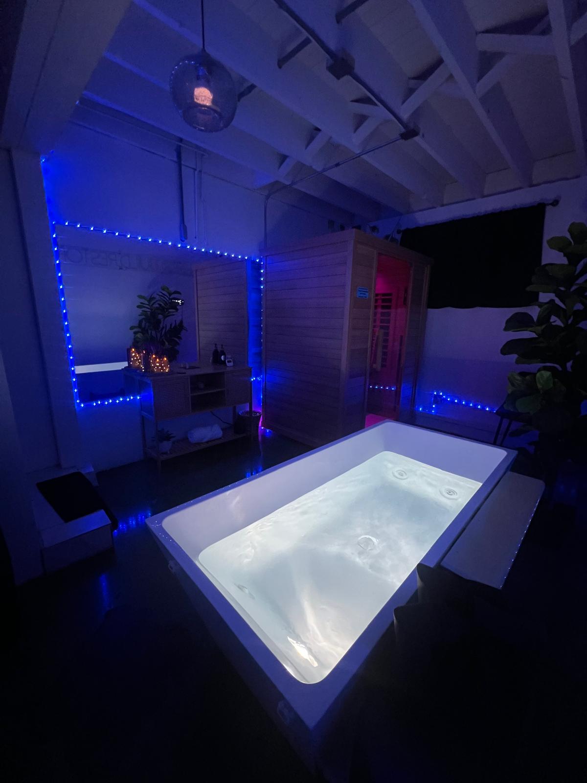 Private infrared sauna and cold plunge suite at Joe's Posture Reset